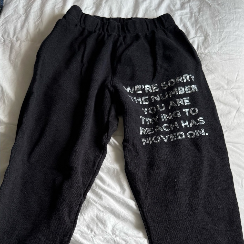 Boys Lie Black Joggers with Silver rhinestone Text